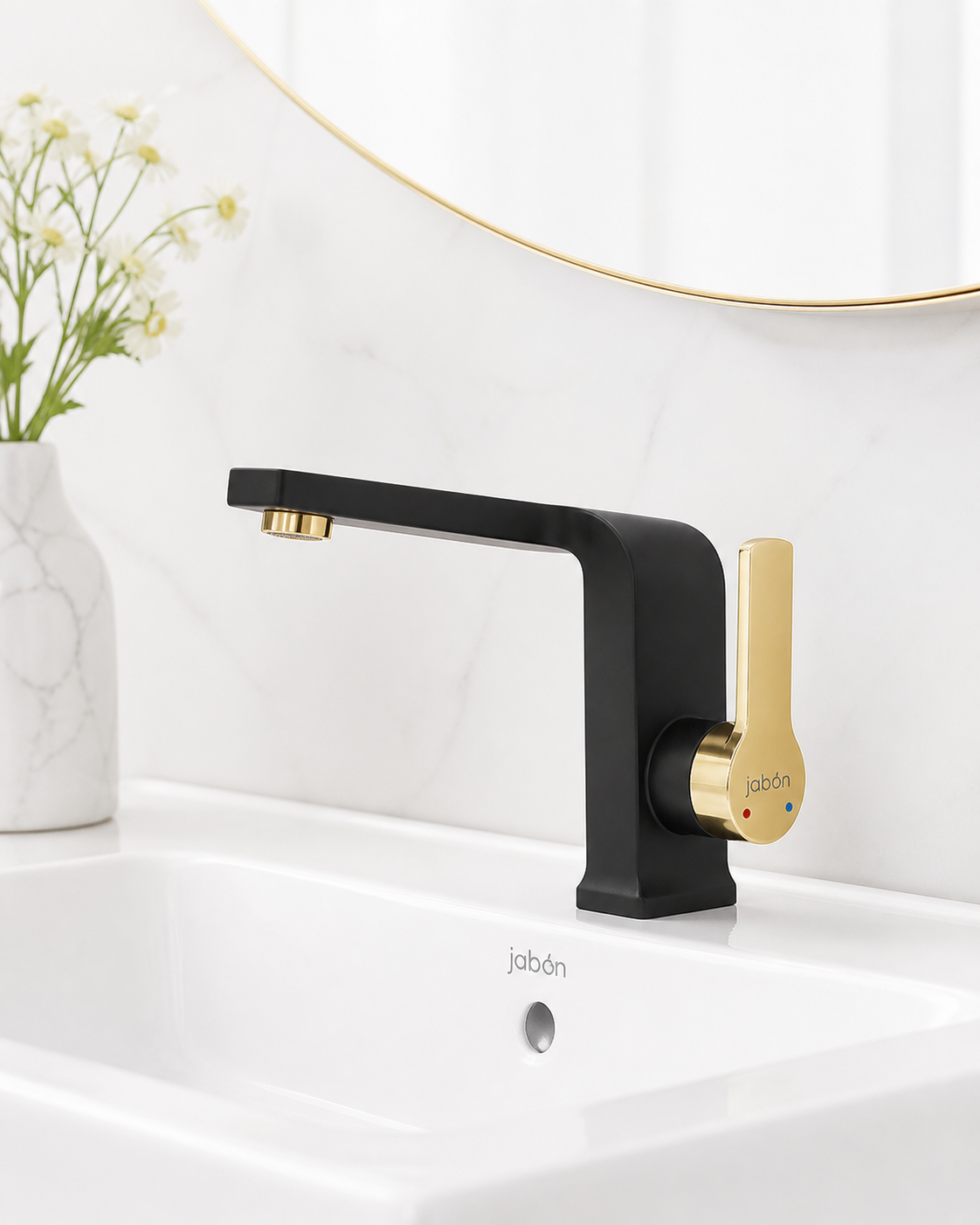 Bano Single Lever Basin Mixture Black & Gold BA01017