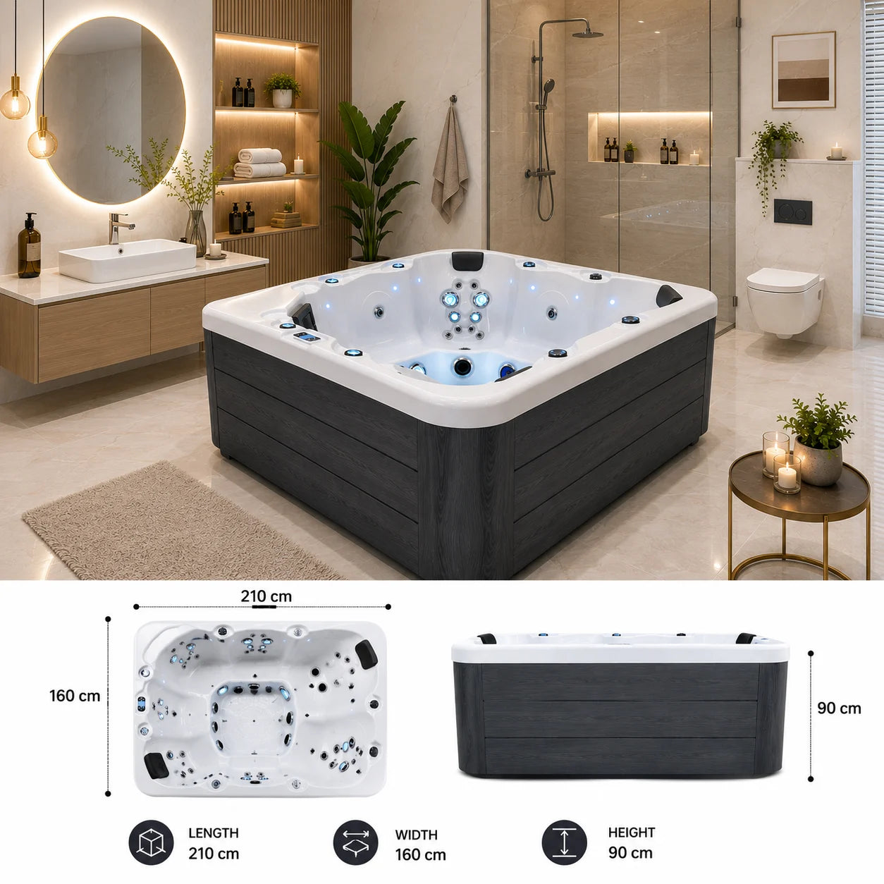 Luxury 4 Seater Jacuzzi - JBT01027BW