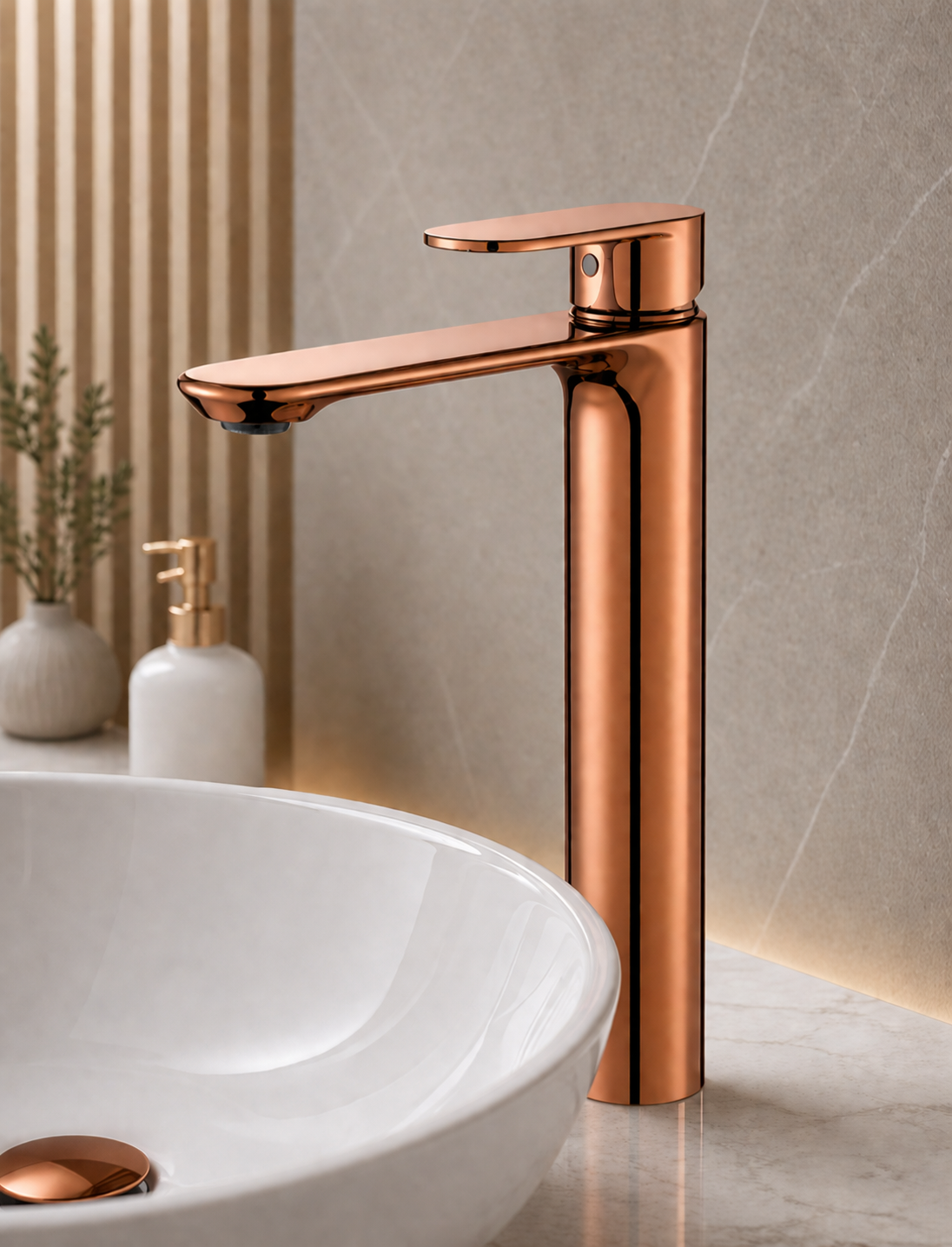 Lebaro Single Lever Basin Mixture Tall Copper Antique LE01031