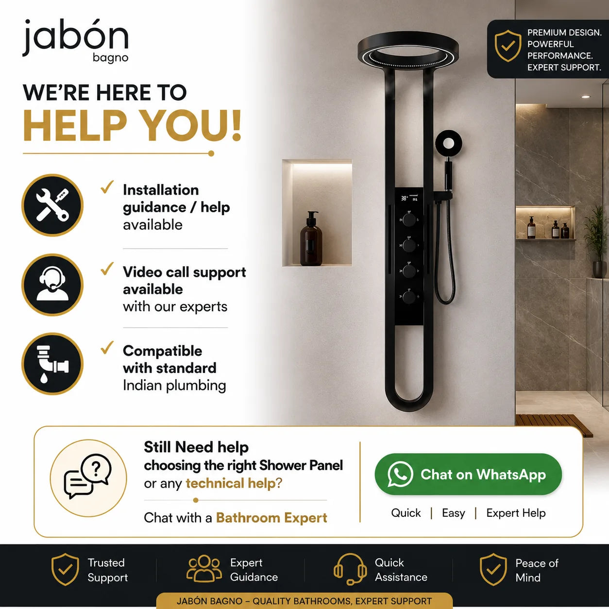 Premium Shower Set with Rain Shower, Bucket Filler & Hand Shower - JSS01052