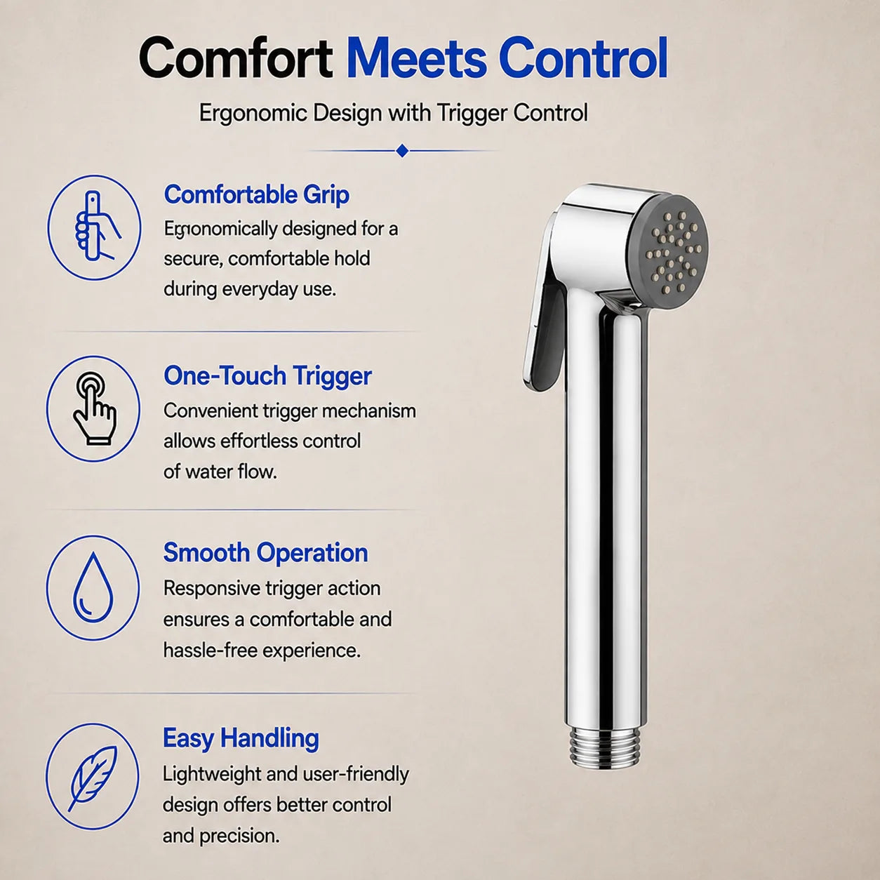 ABS Health Faucet Set Chrome Finish - HF01003