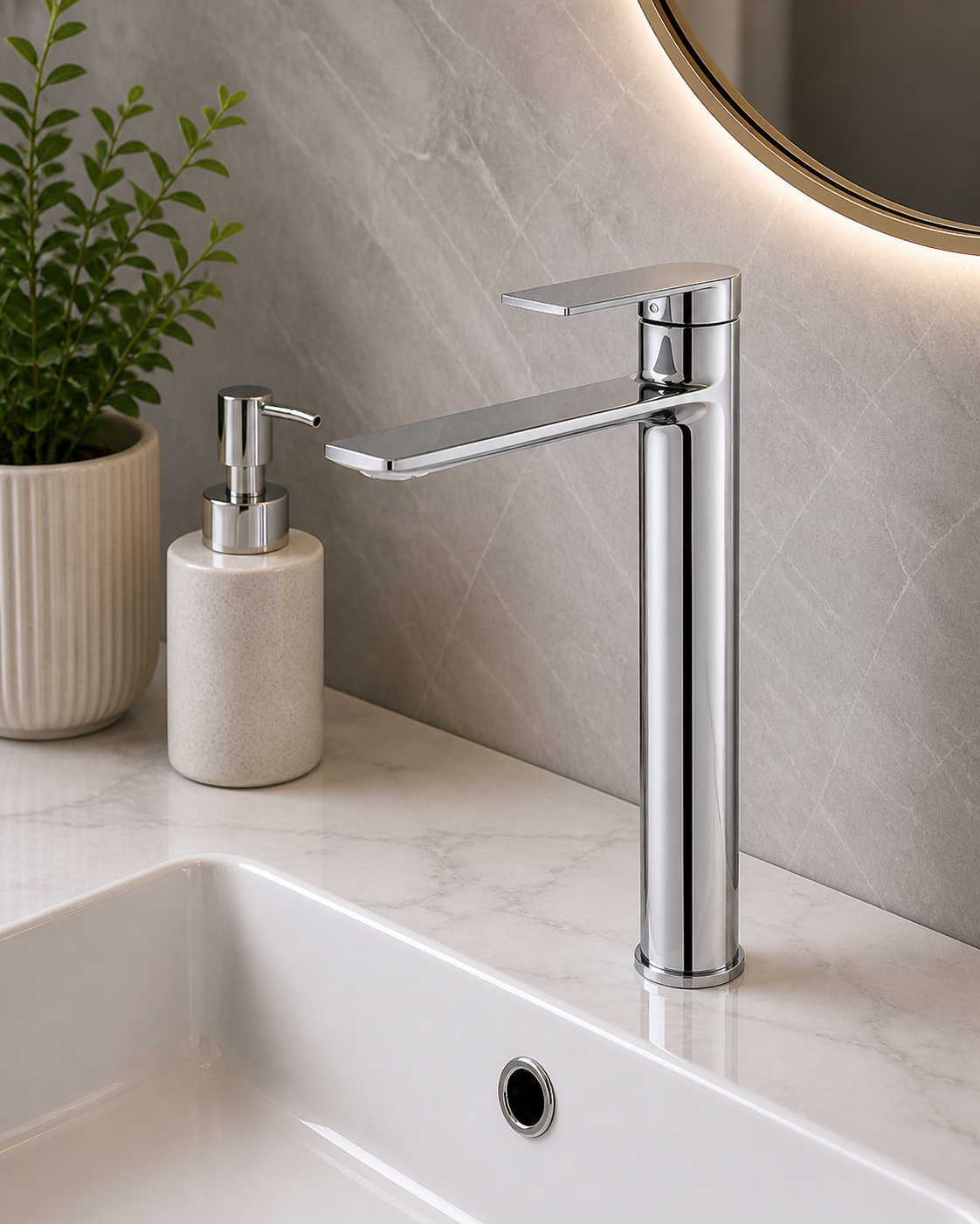 Friction Single Lever Basin Mixture Tall Chrome FR01025