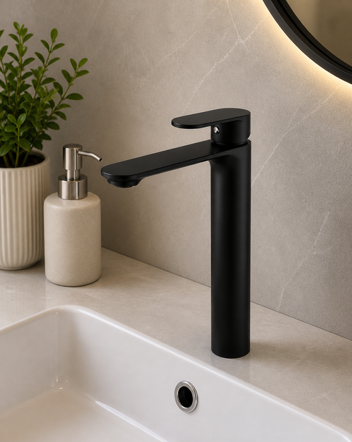 Lebaro Single Lever Basin Mixture Tall Black LE01035