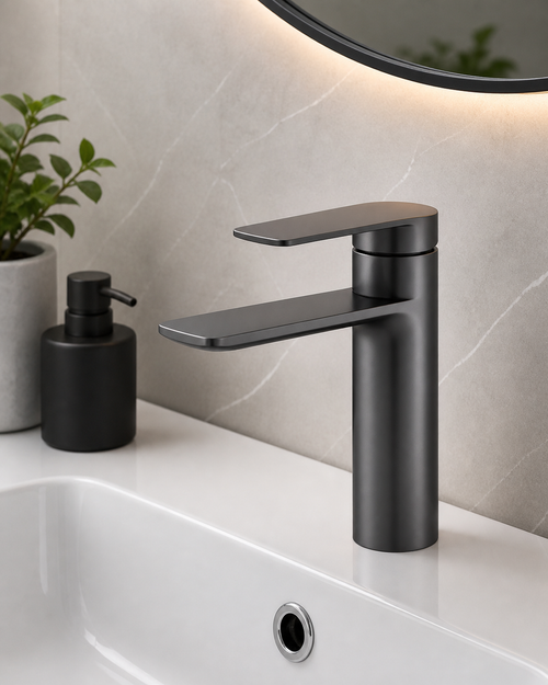 Friction Single Lever Basin Mixture Short Black FR01039