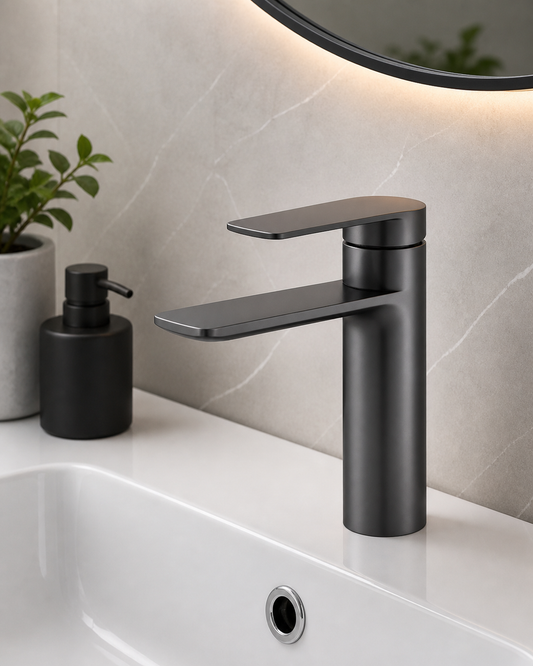Friction Single Lever Basin Mixture Short Black FR01039