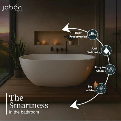 SATURN Freestanding Bathtub – White Glossy Acrylic, 150 & 170 cm | JBT01003P