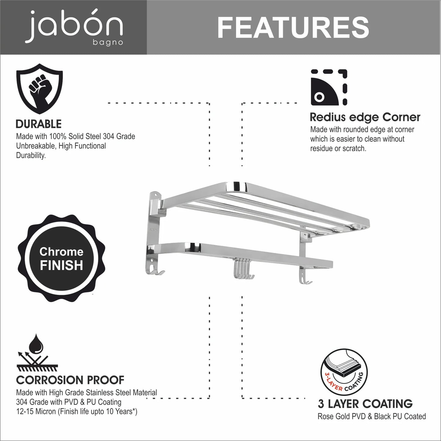 folding towel rack with hook