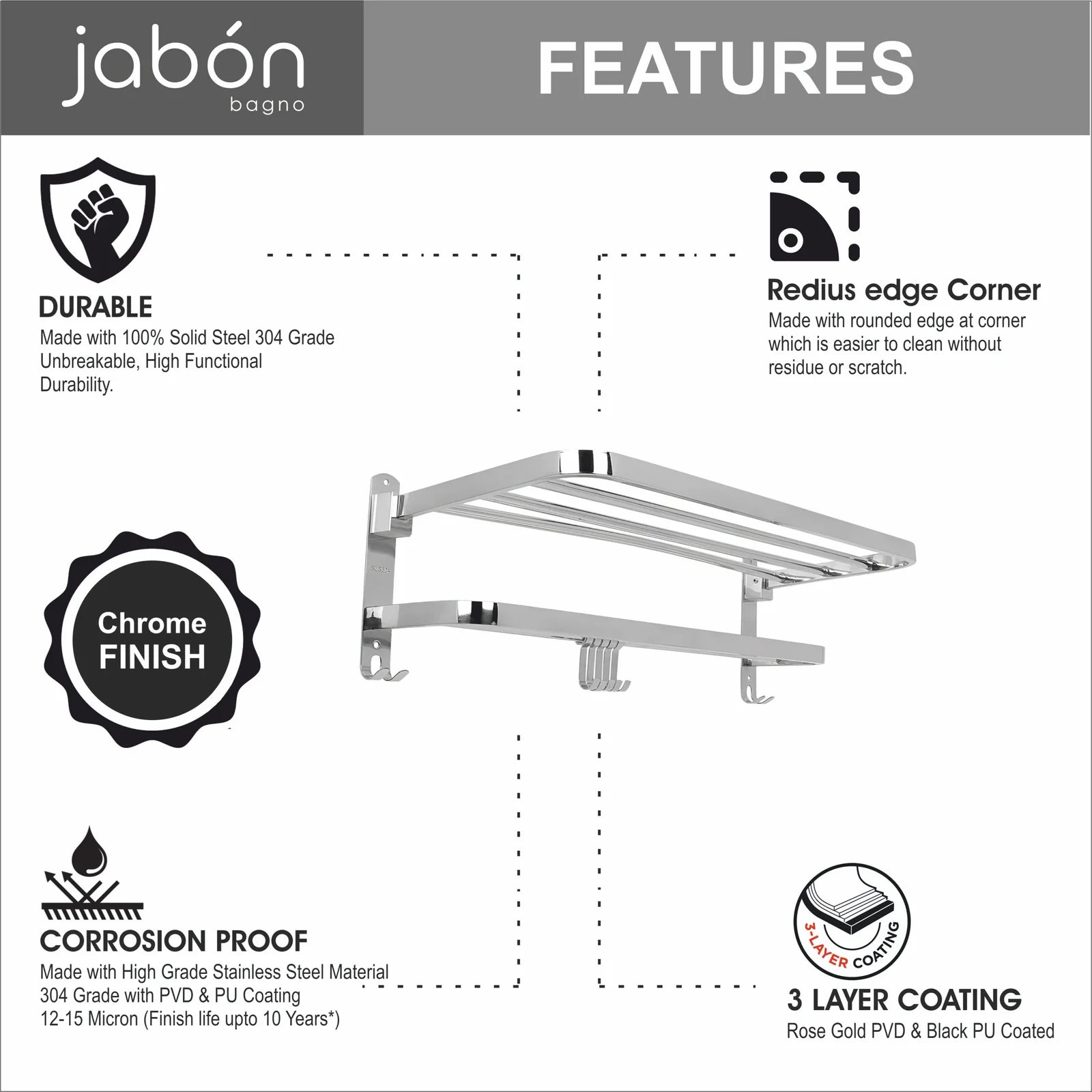 folding towel rack with hook