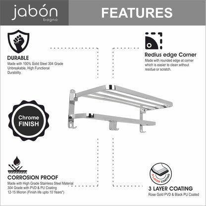 folding towel rack with hook
