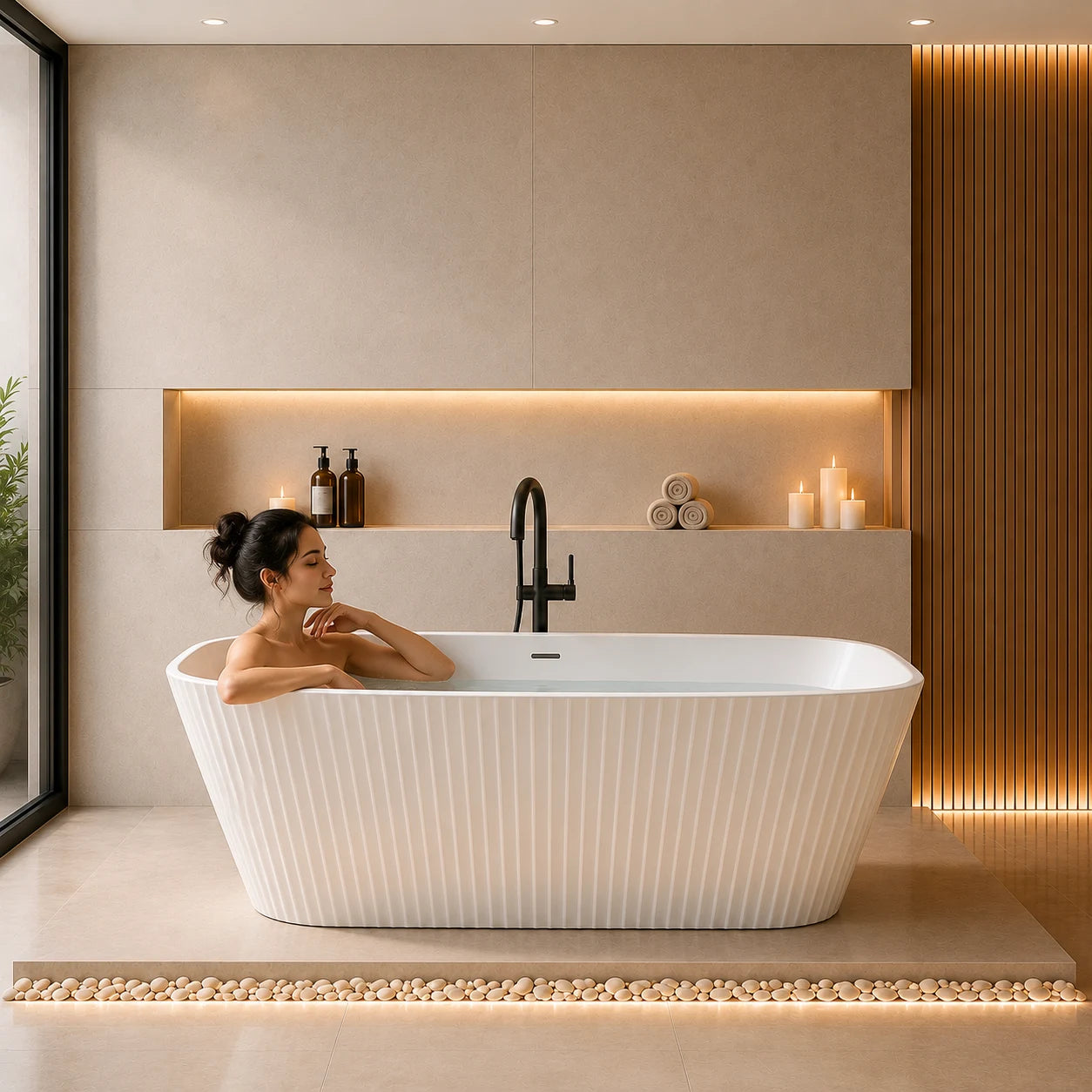 ERIS PRO Free Standing Bath Tub White - JBT01006P
