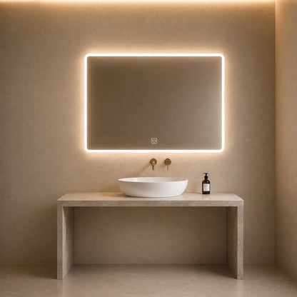 LED Rectangular Bathroom Mirror with Touch Sensor