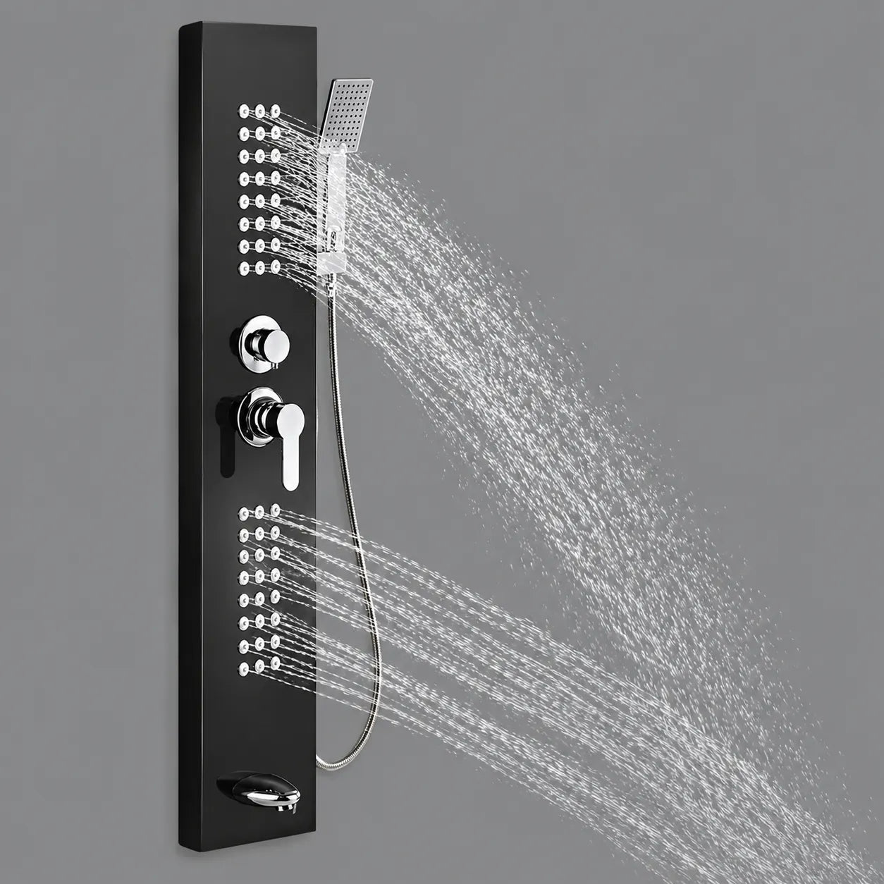 5-in-1 Shower Panel Tower System with Rainfall & Body Jets - JSP01002