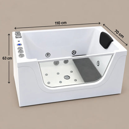 Luxury Sitting Whirlpool Bathtub with Hydro Massage Jets - 110cm