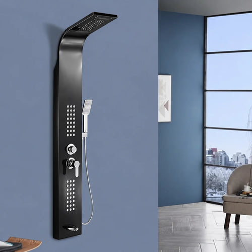 5-in-1 Shower Panel Tower System with Rainfall & Body Jets - JSP01002