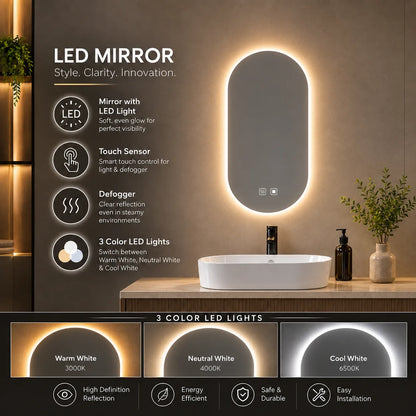 LED  Capsule Bathroom Mirror