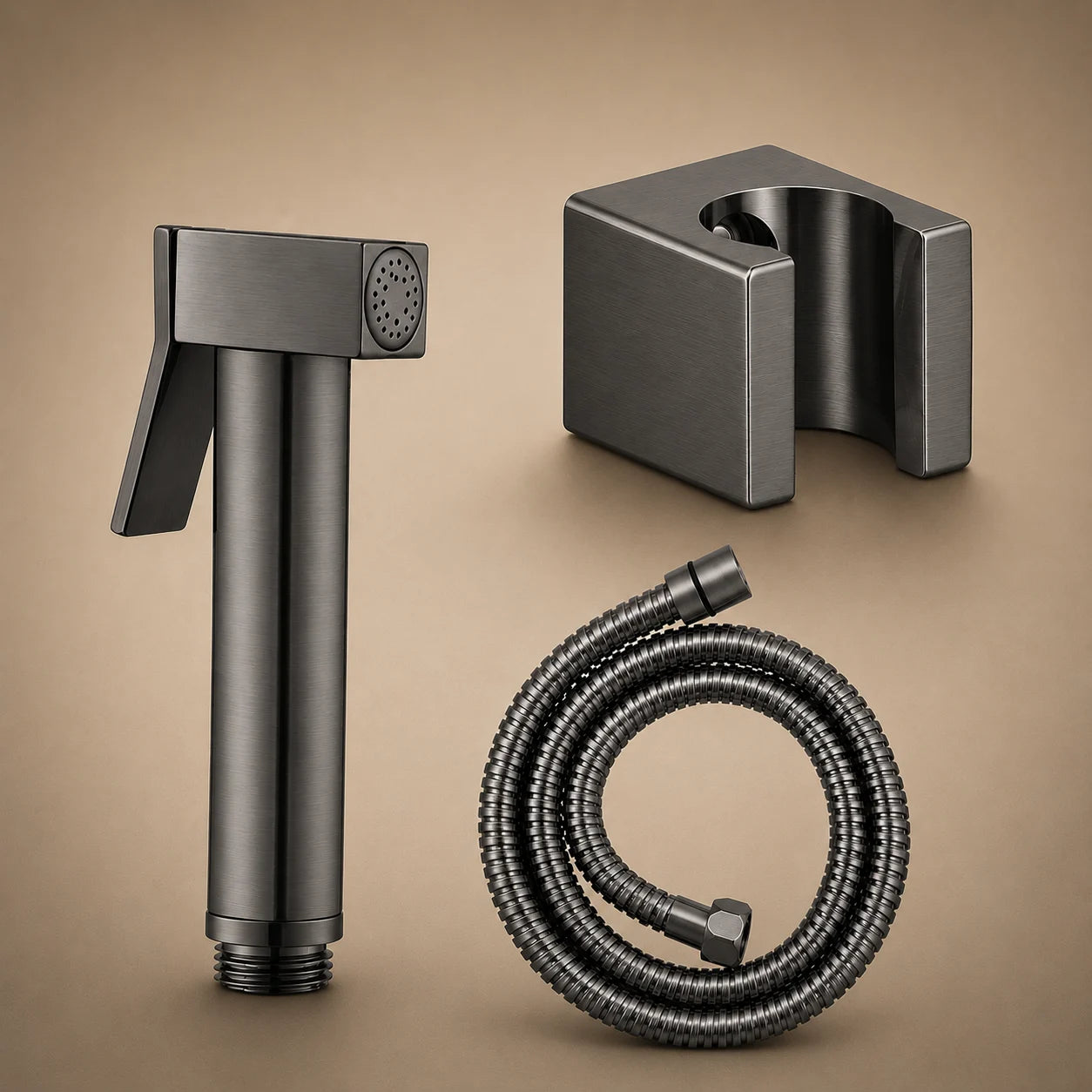 Brass Health Faucet Set Graphite Finish - HF01015