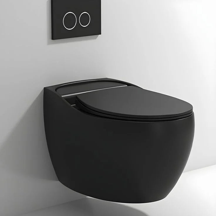 Contemporary Ceramic Flush Toilet Wall Hung Urine Toilet for Washroom – Black Toilet & High Tanker Toilets