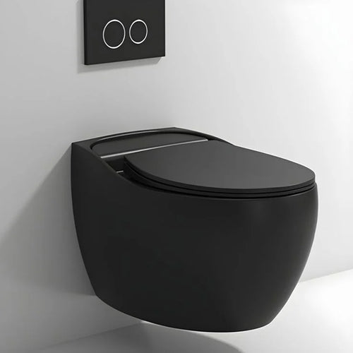 Contemporary Ceramic Flush Toilet Wall Hung Urine Toilet for Washroom – Black Toilet & High Tanker Toilets