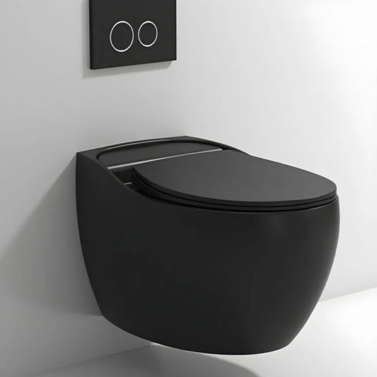 Contemporary Ceramic Flush Toilet Wall Hung Urine Toilet for Washroom – Black Toilet & High Tanker Toilets