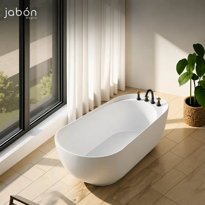 Moon freestanding bathtub JBT01005CW in white matt acrylic, eleventh alternate view
