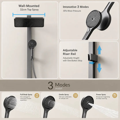 Premium Shower Set with Rain Shower, Bucket Filler & Hand Shower - JSS01052