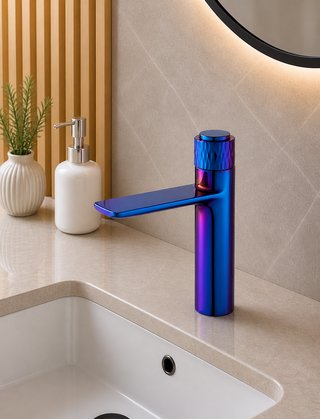 Cureo Single Lever Basin Mixture Short Blue CU01032