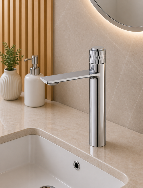 Cureo Single Lever Basin Mixture Tall Chrome CU01033