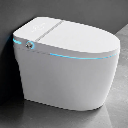 Smart Floor Mounted Glossy White S-Trap Toilet with LED Display - JST01001