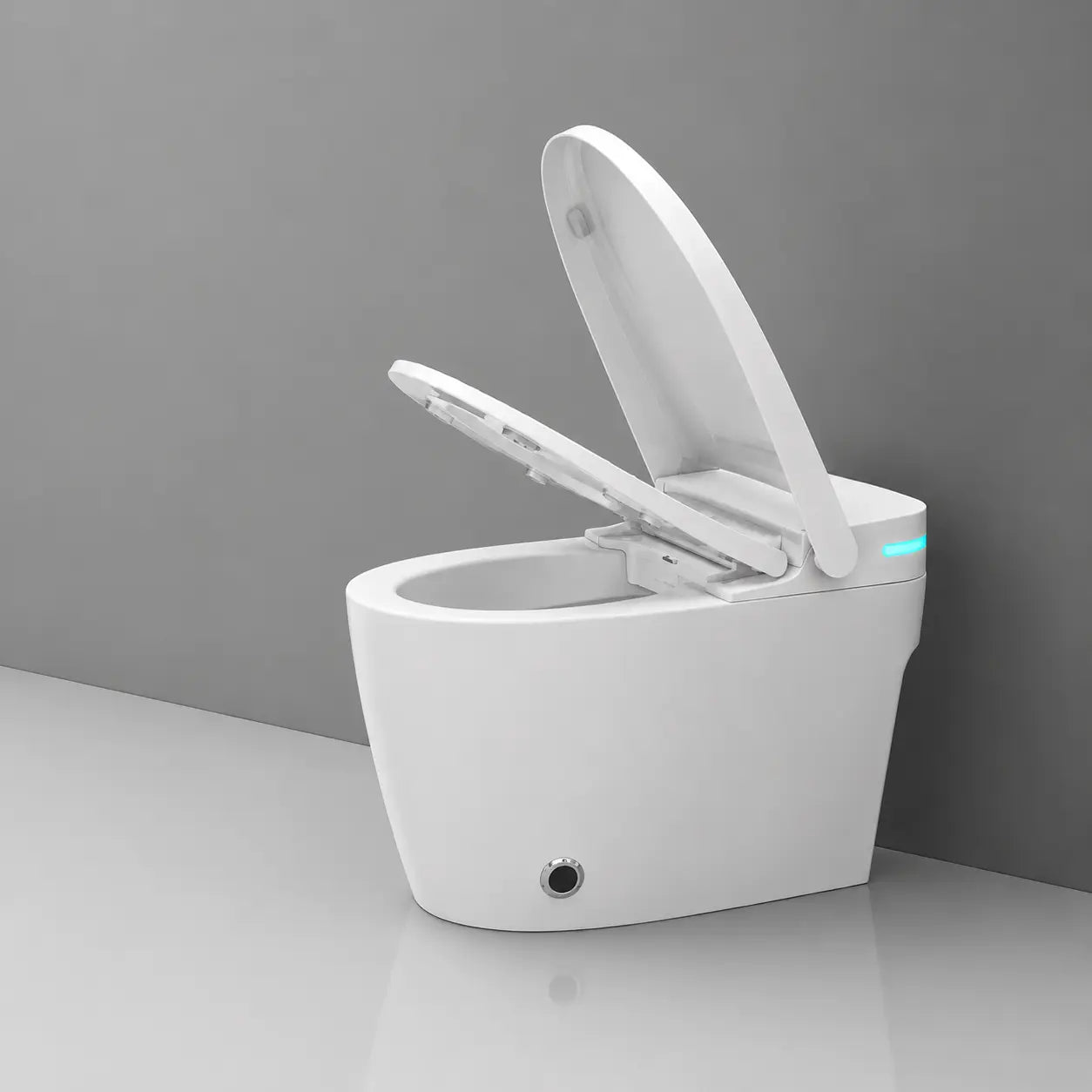 Smart Floor Mounted Glossy White S-Trap Toilet with LED Display - JST01001