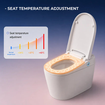 Smart Floor Mounted Glossy White S-Trap Toilet with Female Cleaning - JST01003