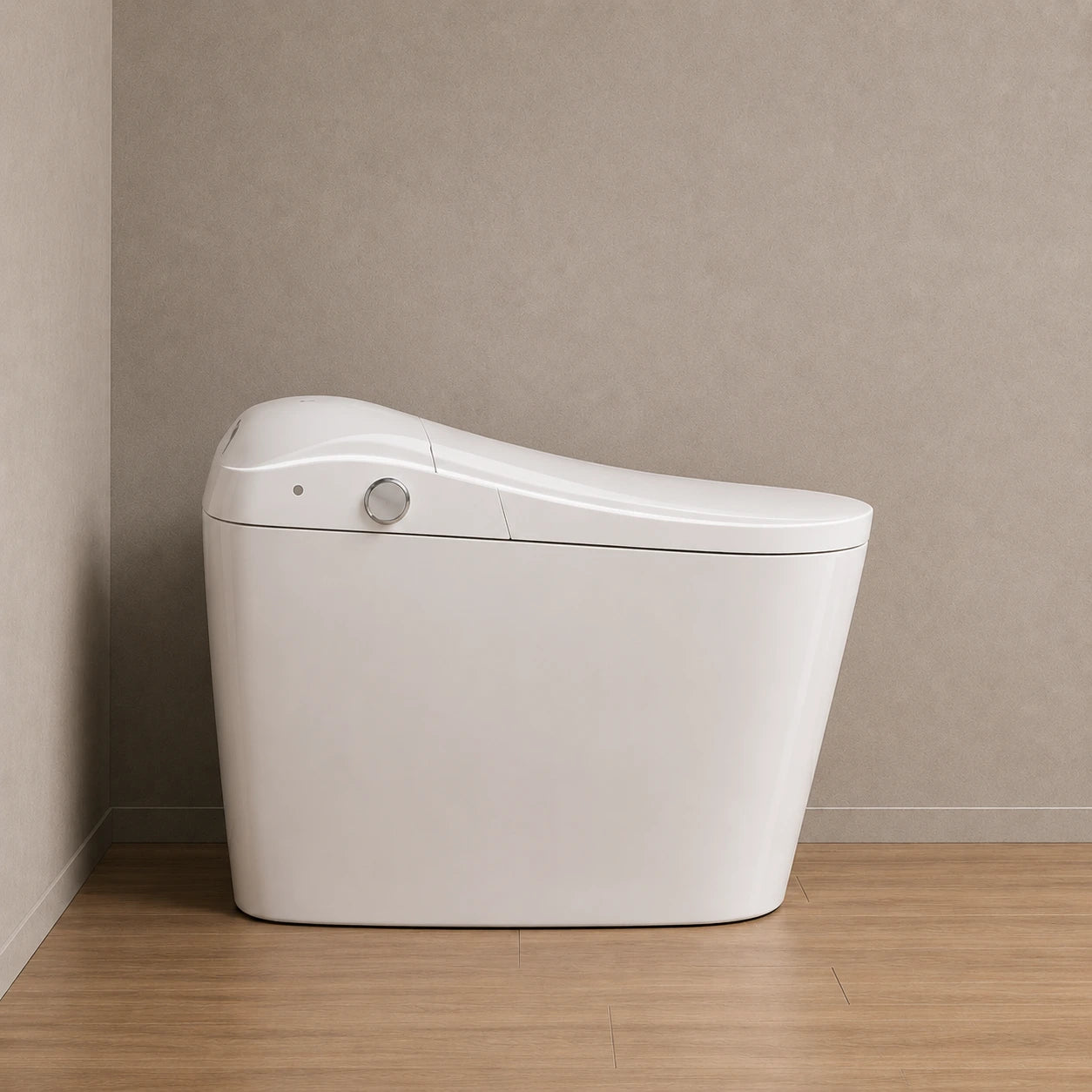 Smart Floor Mounted Glossy White S-Trap Toilet with Female Cleaning - JST01003