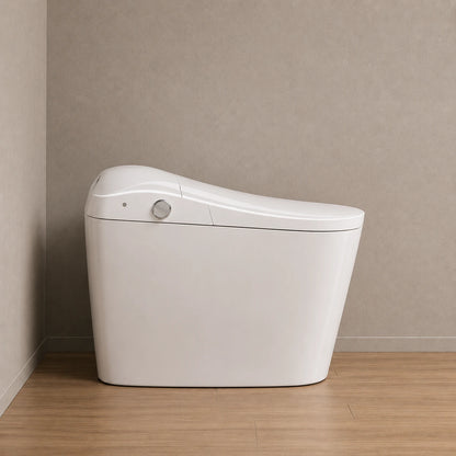 Smart Floor Mounted Glossy White S-Trap Toilet with Female Cleaning - JST01003