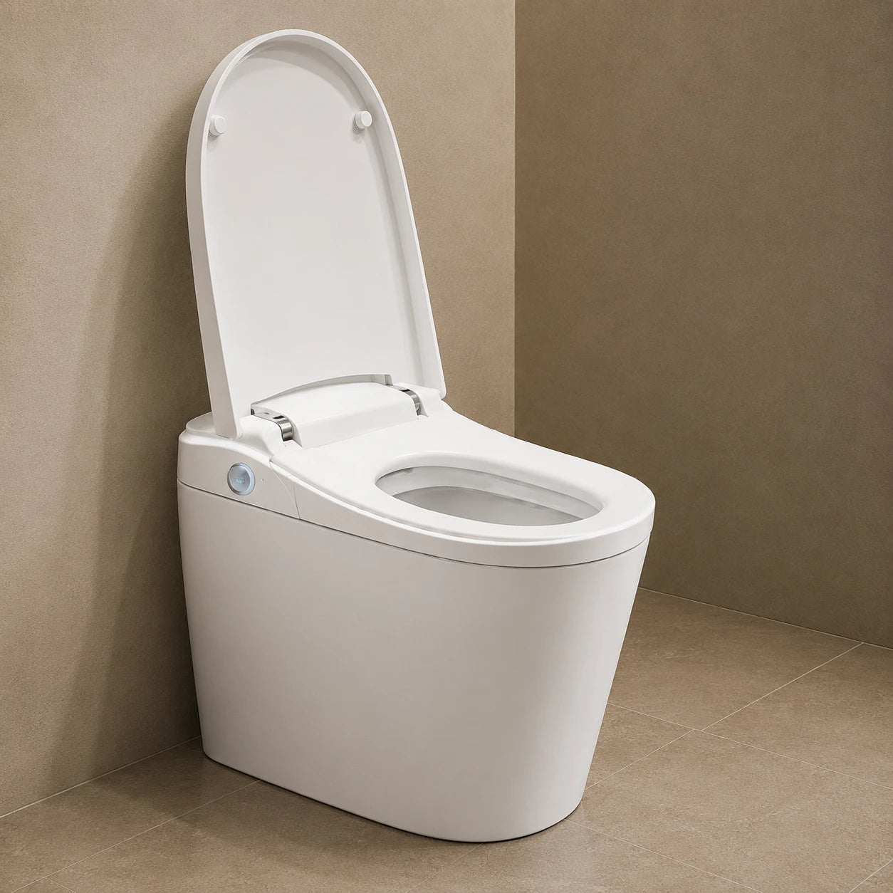 Smart Floor Mounted Glossy White S-Trap Toilet with Female Cleaning - JST01003