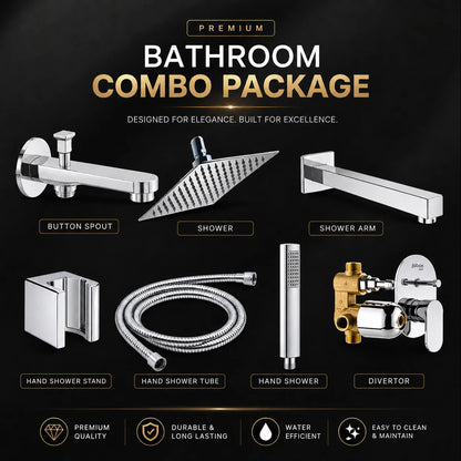 Premium Shower Combo Set with Diverter & Hand Shower