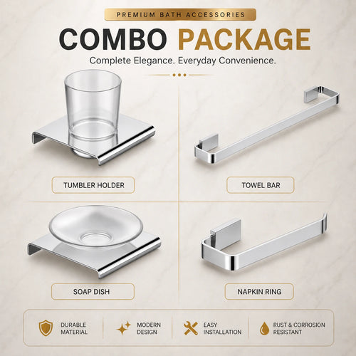 Premium 4 Pcs Bathroom Accessories Combo Set
