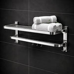 Folding Towel Rack with Adjustable Hooks – SS 304