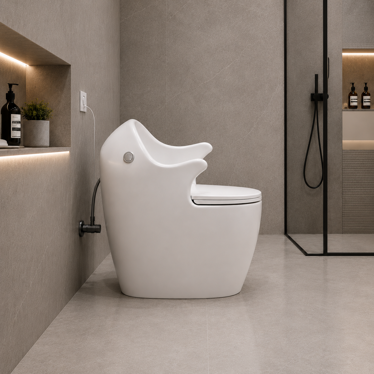 Arm Rest Toilet | Inbuilt Flush | Soft Close Seat | S-Trap WC - JCI111201