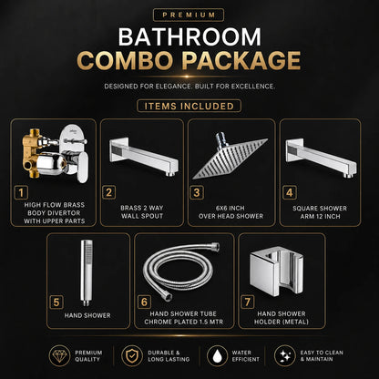 Premium Shower Combo Set with Diverter & Hand Shower
