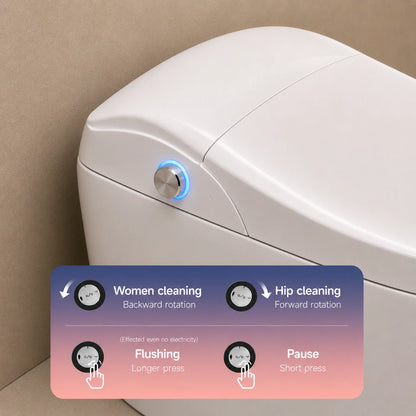 Smart Floor Mounted Glossy White S-Trap Toilet with Female Cleaning - JST01003