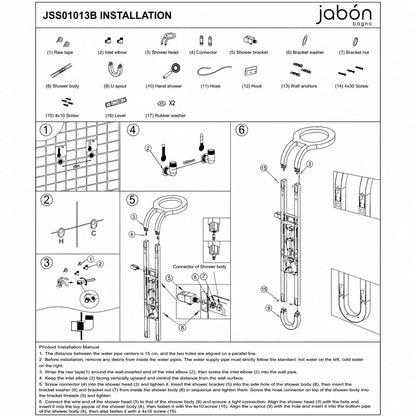 PRO Ring Waterfall 5-Function Shower Set with LED Display – JSS01013B