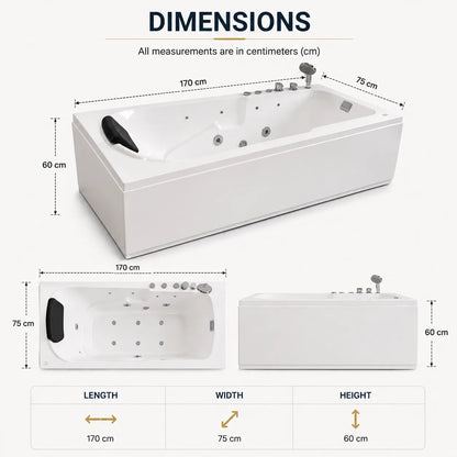 Luxury Single Seater Jacuzzi Bathtub - JBT01034