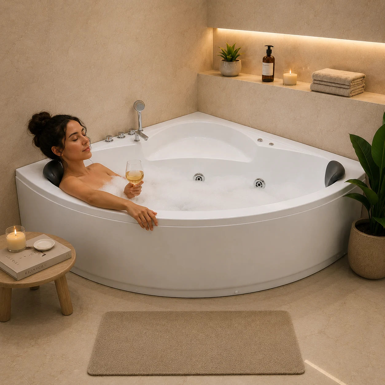 Luxury Corner Jacuzzi Bathtub - JBT01036