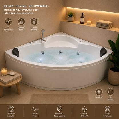 Luxury Corner Jacuzzi Bathtub - JBT01036