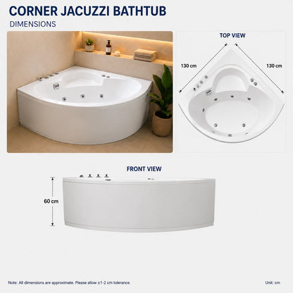 Luxury Corner Jacuzzi Bathtub - JBT01036