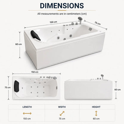 Luxury Single Seater Jacuzzi Bathtub - JBT01034