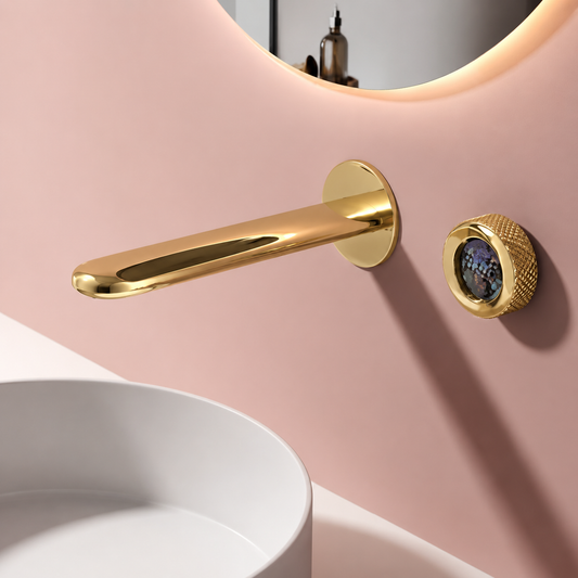 Gold Wall Mount Basin Mixture - JIF348