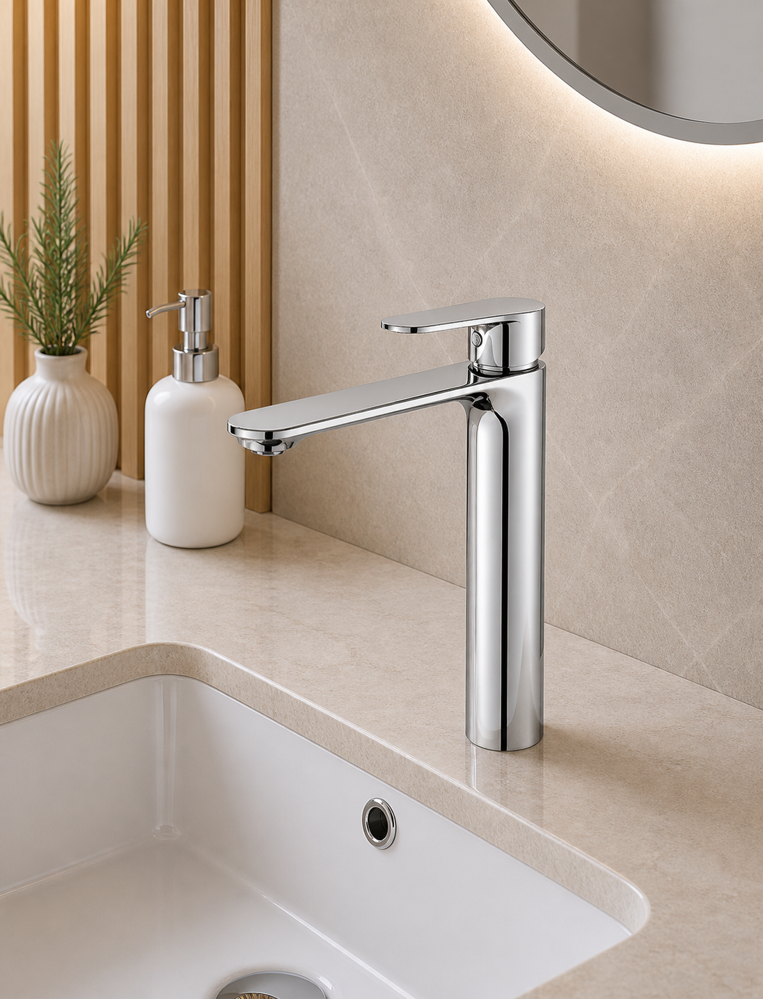 Lebaro Single Lever Basin Mixture Tall Chrome LE01025