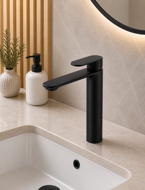 Lebaro Single Lever Basin Mixture Tall Black LE01027