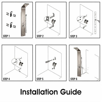 5-in-1 Shower Panel Tower System with Rainfall & Body Jets - JSP01002