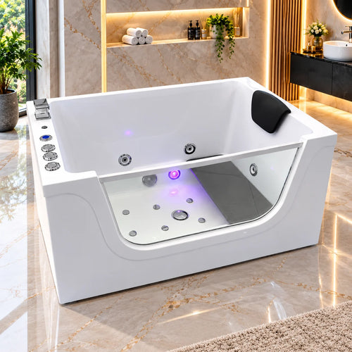 Luxury Sitting Whirlpool Bathtub with Hydro Massage Jets - 110cm